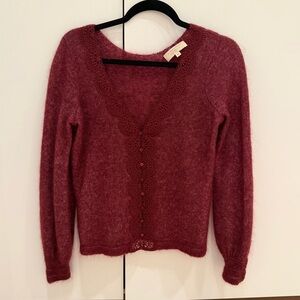 Sezane Henria  Burgundy Cardigan